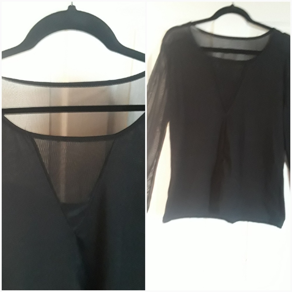Sheer black blouse